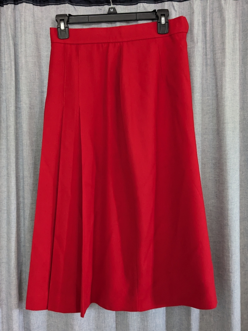 Vtg Evan Picone Petite Skirt Size 10 Red Wool USA Union Made Midi Lined Preppy